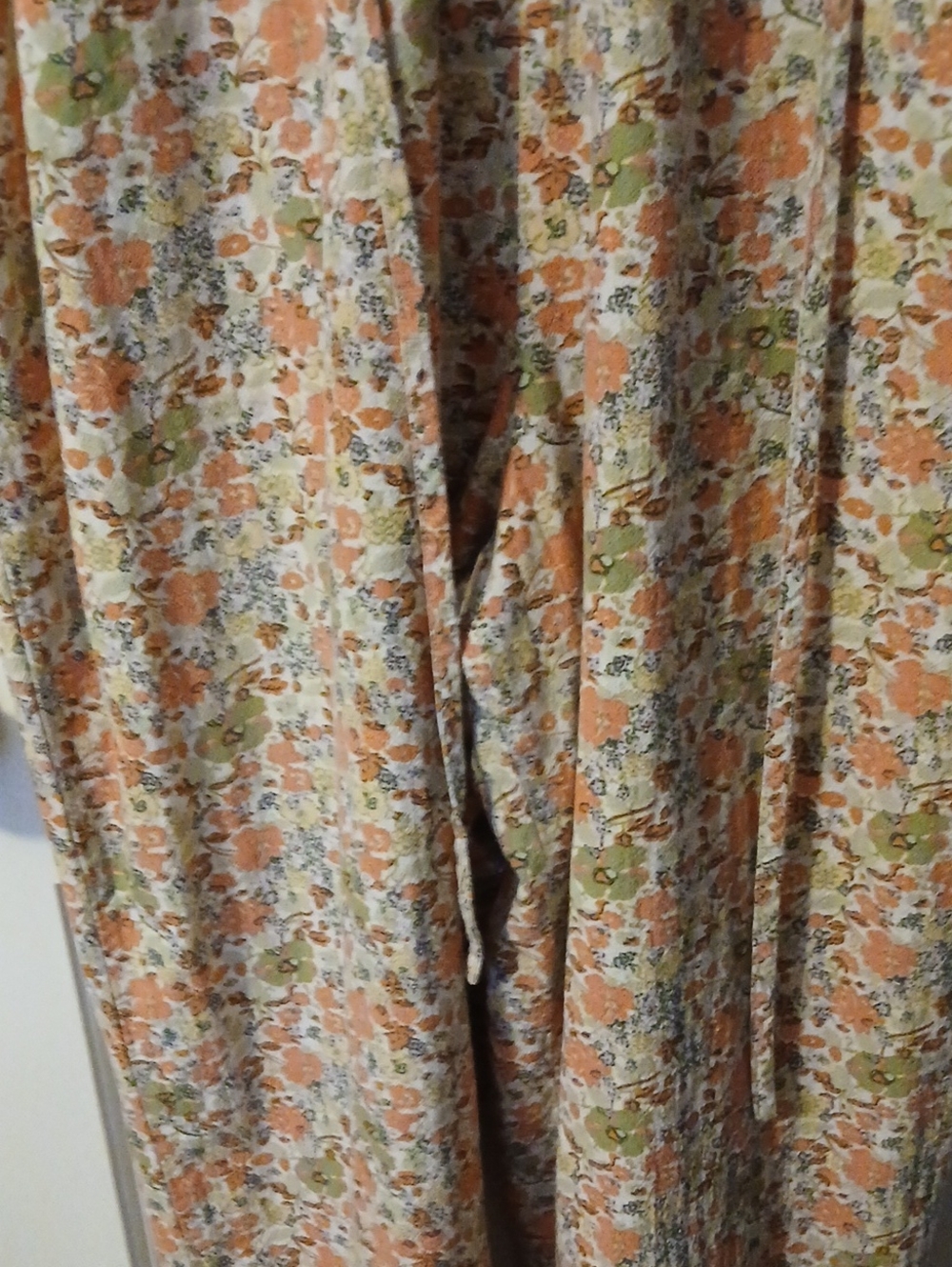 Universal Thread Peach and Olive Floral Button-Up Jumpsuit - Picture 4 of 6